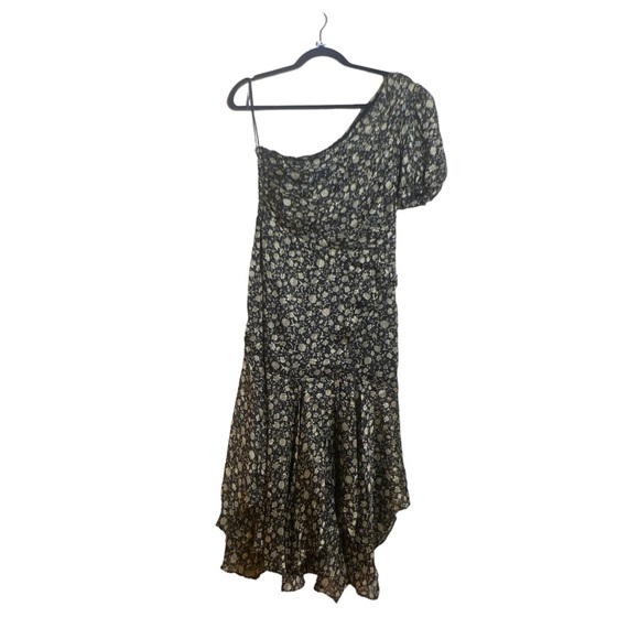 NWT ASTR The Label Santorini Midi Dress in Black & Taupe Multi, size Medium - Picture 3 of 12